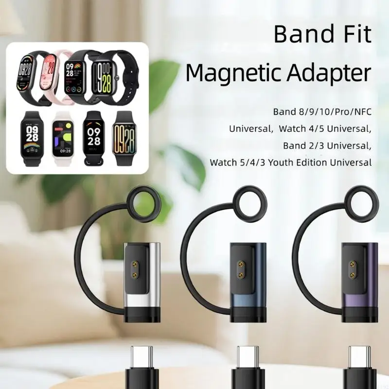 Power Adapter for Band 10/9/8 Watch 5/4, 90 Degree Two-Pin Charging Head for Daily Desk and Road Use F19E