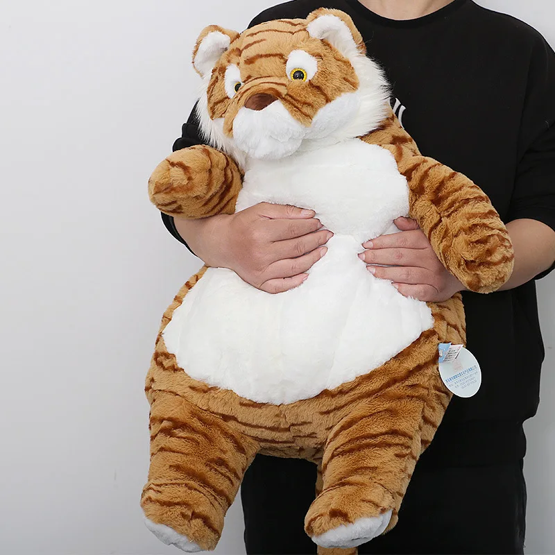 Lazy Fat Tiger Office Rest Pillow Warm Cushion Wild Forest Nature Zoo Souvenir Model Plush Toy Stuffed Doll Boy Girl Friend Gift