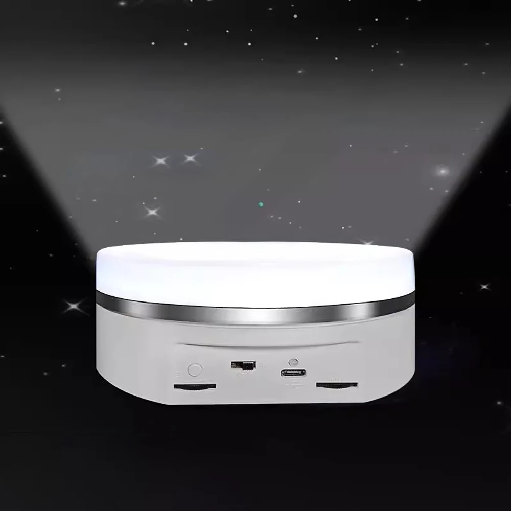 

Электрический вращающийся поворотный стол на 360° ° Автоматическая подставка для фотографий продуктов, ювелирных изделий, колец