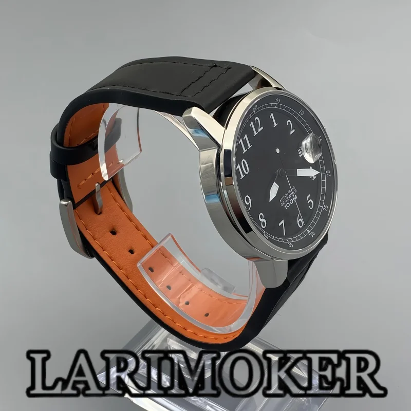 LARIMOKER 38.3mm Men's Mechanical Watch Stainless Steel Luminous Waterproof Suitable for NH35 Automatic Movement