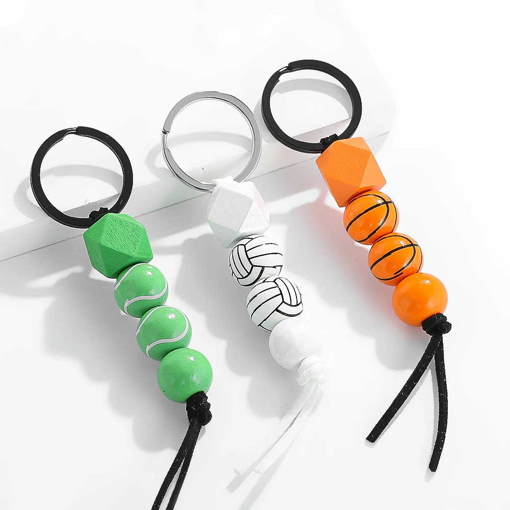 Basketball Volleyball Tennis Ball Keychain Pendant Key Ring Backpack Charm Sports Gift DecorationPendant Gift for Kids Adults