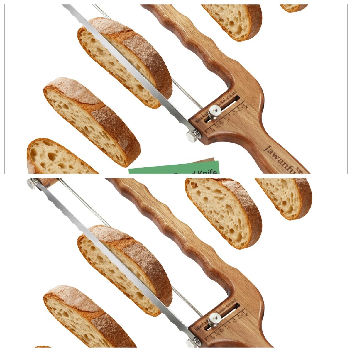 Solid Wood Bread Saw Solid Wood Slicer Bow Wooden Cutter Bread Splitter