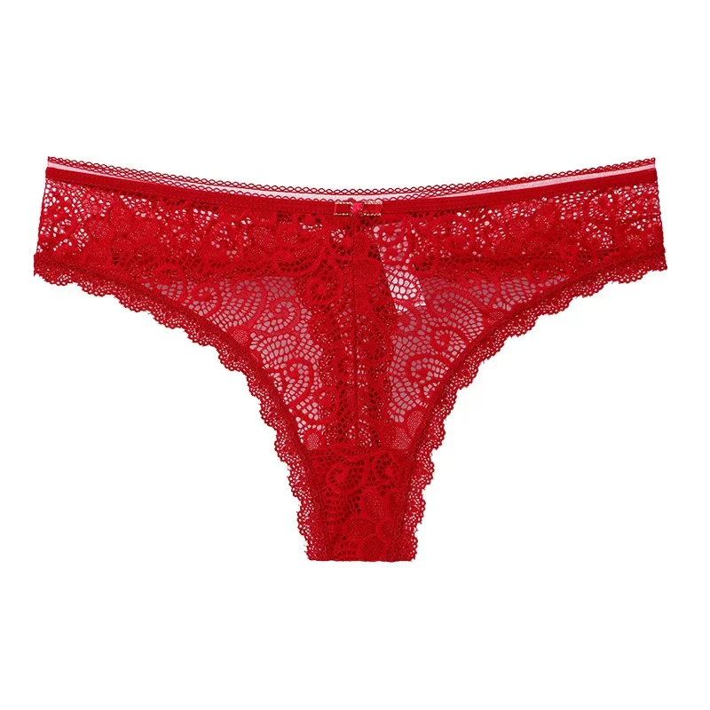 Women\'s Thong Feminine Lace European and American Seamless Panties Cotton Crotch Cloth Low Waist Sports T Pants Briefs Women