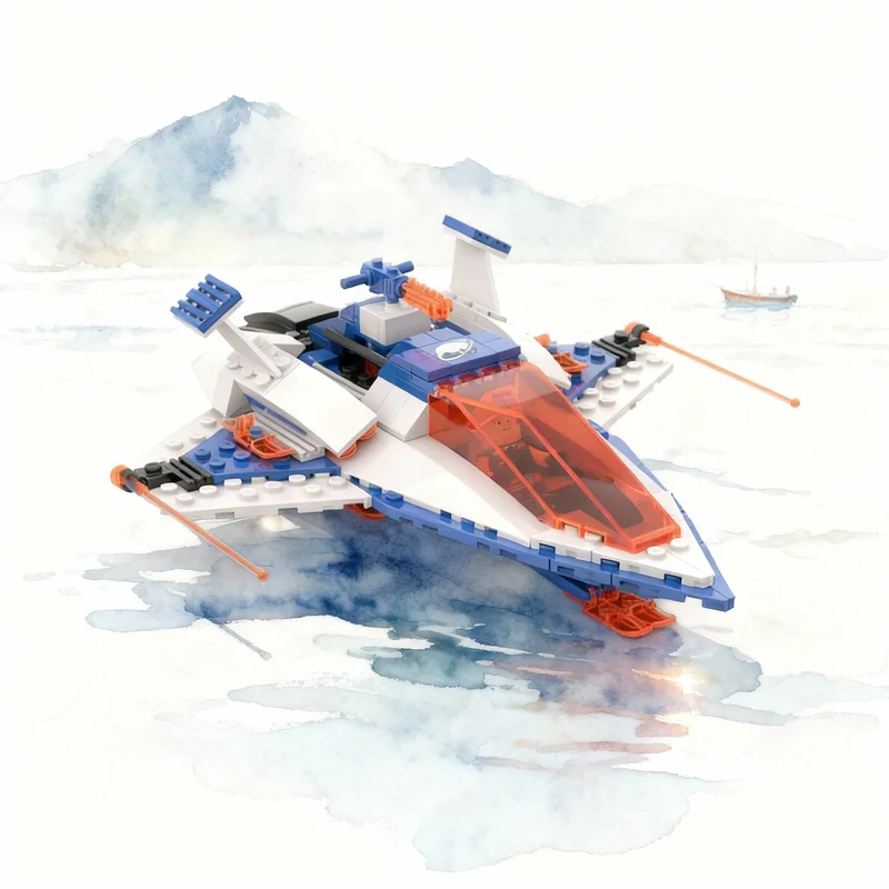 267 pièces MOC Interstellar Ice Planet Spaceship, modèle spatial en blocs de construction, architecture, cadeaux de Noël, jouets, idée éducative