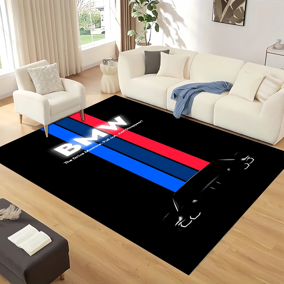 3D Vintage Moto B-BMW Racer Car Carpet Rug for Home Living Room Bedroom Sofa Doormat Decor,Area Rug Non-slip Floor Mat Gift