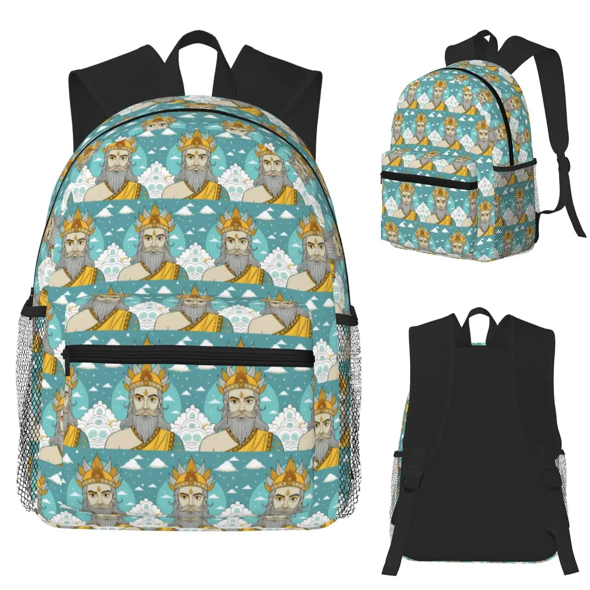 

Eastern Deity Sky And Clouds Portrait Student Backpack School Bag Hiking Travel Daypack for Boys Girls Bookbag Shoulder Bags