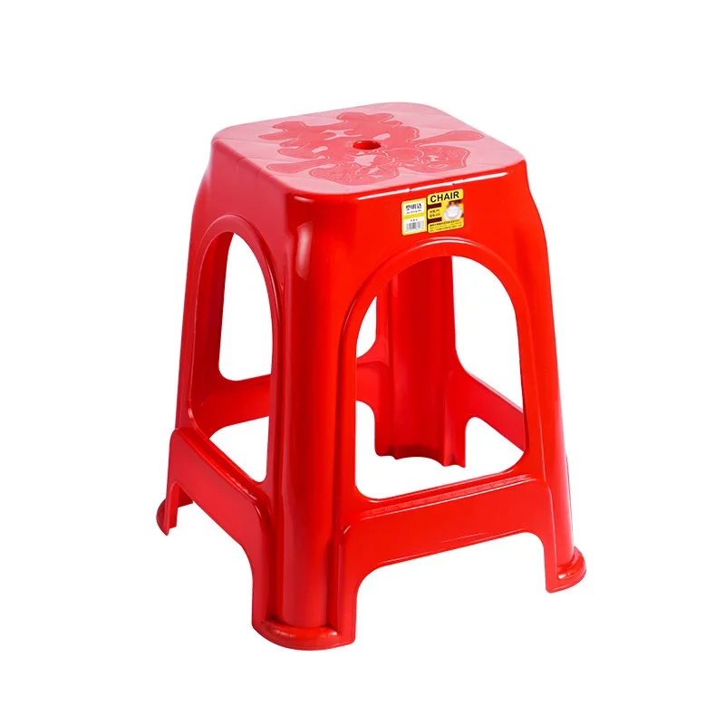 

Plastic stools, household benches, thickened high stools, living room square stools, simple and foldable red plastic chairs