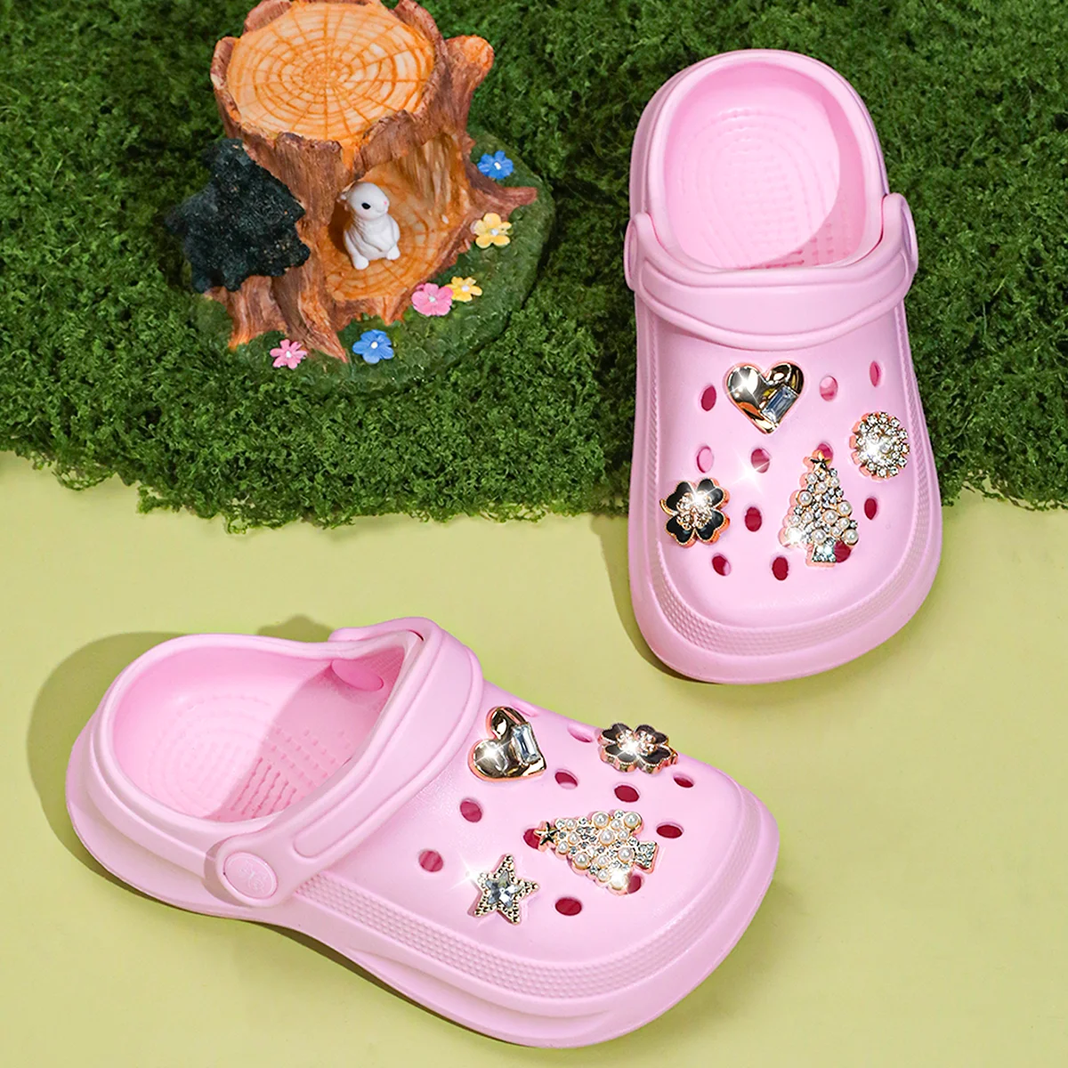 Kids Slip-On Clogs and Mules - Breathable, Waterproof, EVA Garden Shoes with Decorative Chain for Beach and Everyday Wear 168