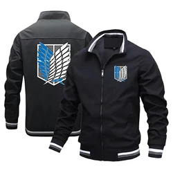 Japanese Manga Print Attack on Titan Print Baseball Jacket Men's Motion Jacket Street  Harajuku Style Jacket Biker Jacket S-4XL