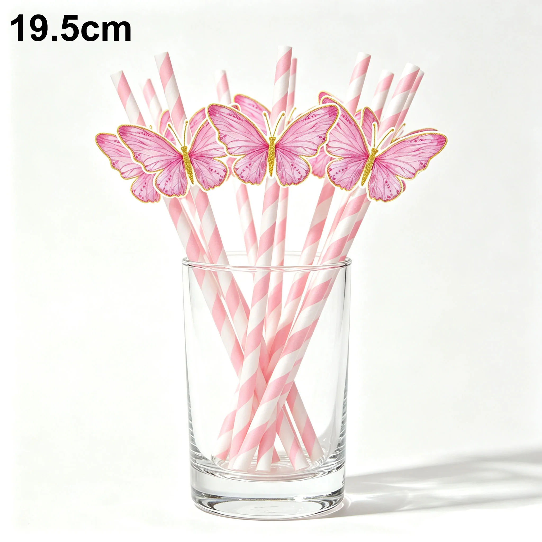 10/30/50Pcs Butterfly Paper Straws Disposable Dessert Bowls Candy Gift Bags Popcorn Box Butterfly Theme Birthday Party Supplies
