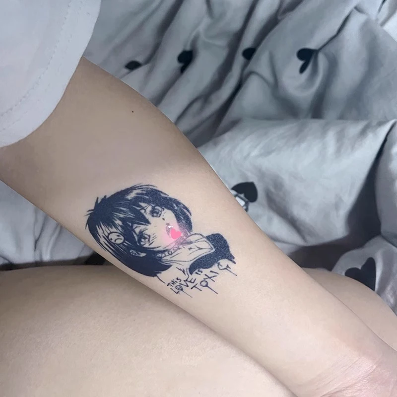 Anime Style Girl Fruit Juice Tattoo Stick Herbs Waterproof Non-Reflective Long-Lasting Two Weeks Body Art for Teens & Adults