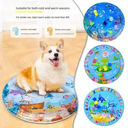 65/100cm Pet Crawling Water Mat Pvc Inflatable Dog Funny Pad Sensory Bed Portable Water Water Mat Playing Toddlers R3n7