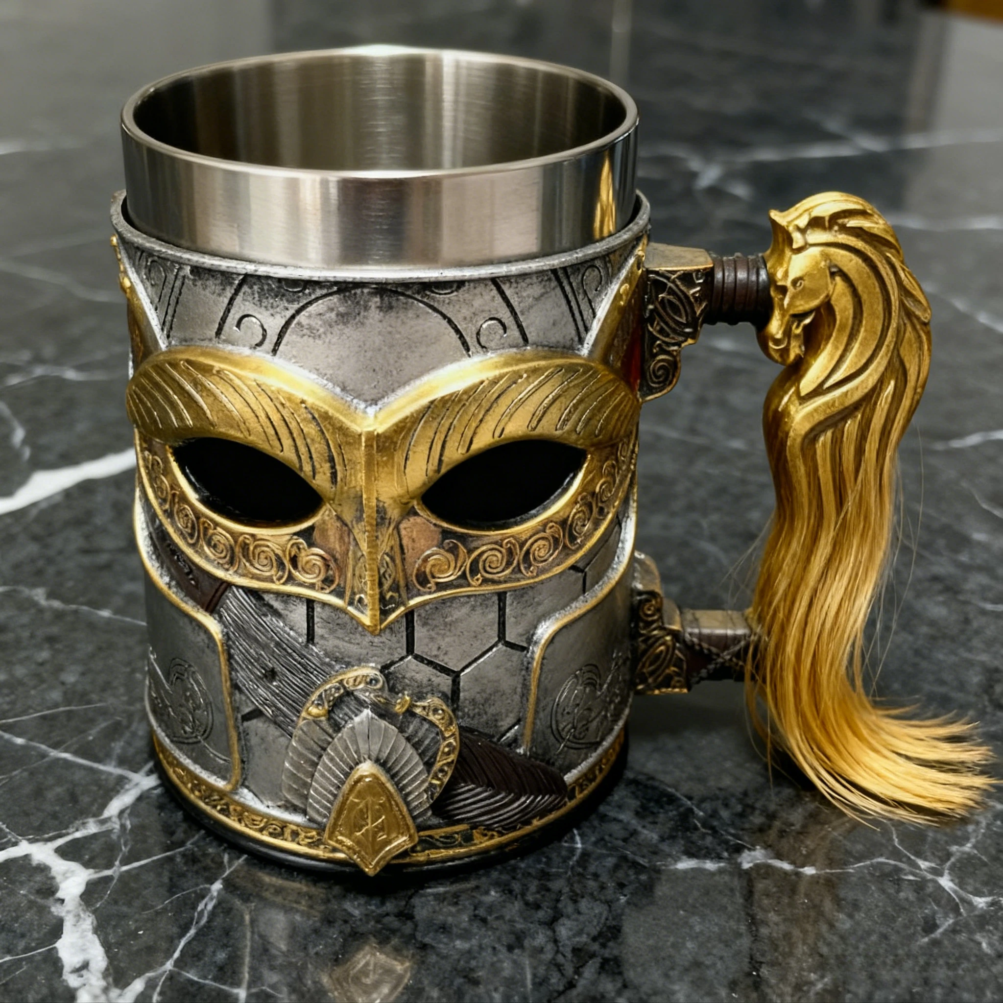 Nueva taza de cerveza Medieval del Señor de los Anillos, taza de vino con mango de espada divertida única de acero inoxidable de gran capacidad, vajilla creativa.