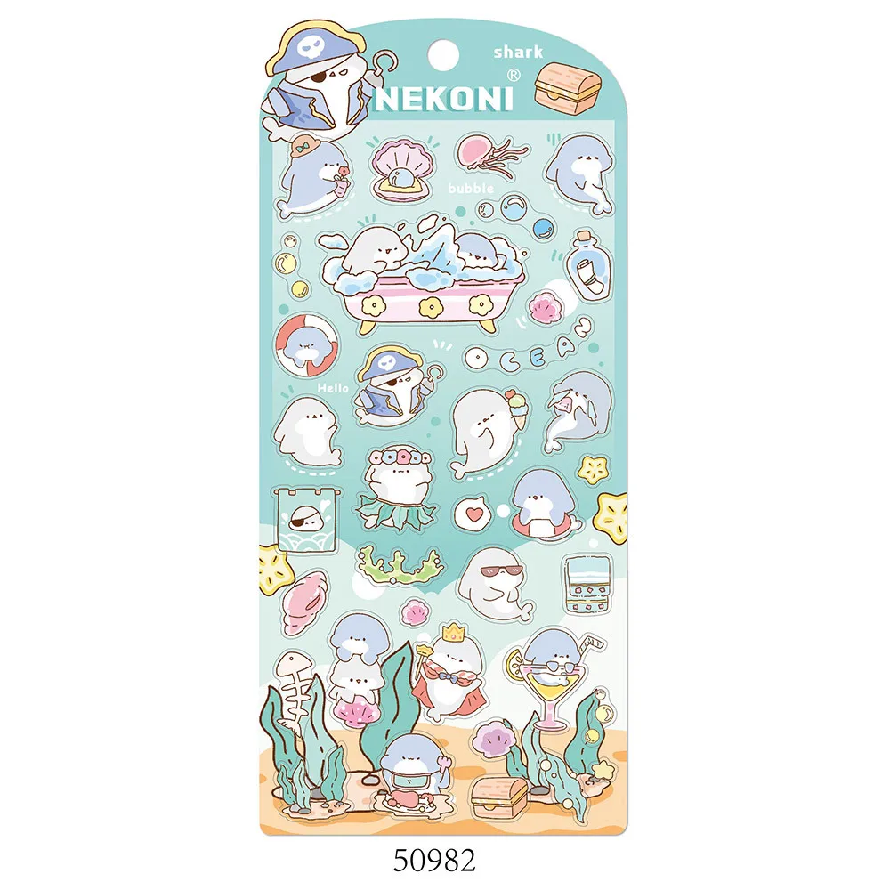 Korean Import Brand Nekoni Cartoon Animals PVC Stickers Scrapbooking Diy Journaling Sticker Aesthetic Sticker Cute Stationery