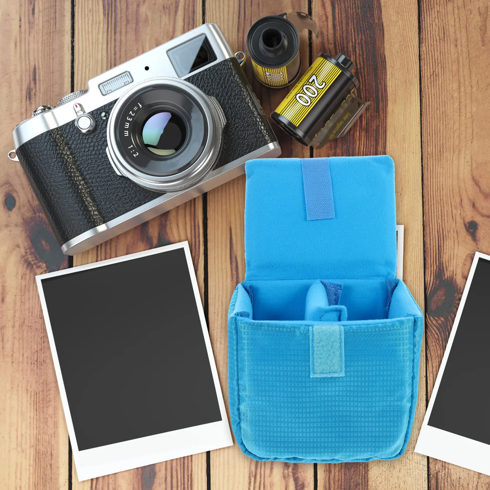 حقيبة عدسات مقاومة للماء مقاومة للصدمات، حقيبة كاميرا سميكة لعدسة Dslr، حافظة واقية محمولة من البوليستر مقاومة للماء