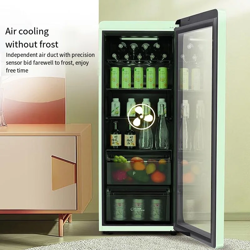 New Cabinet Refrigerator Small Wine Cabinet Bar Display Home Crisper Glass Door Tea Wine Beverage Refrigerator Wireless Charging