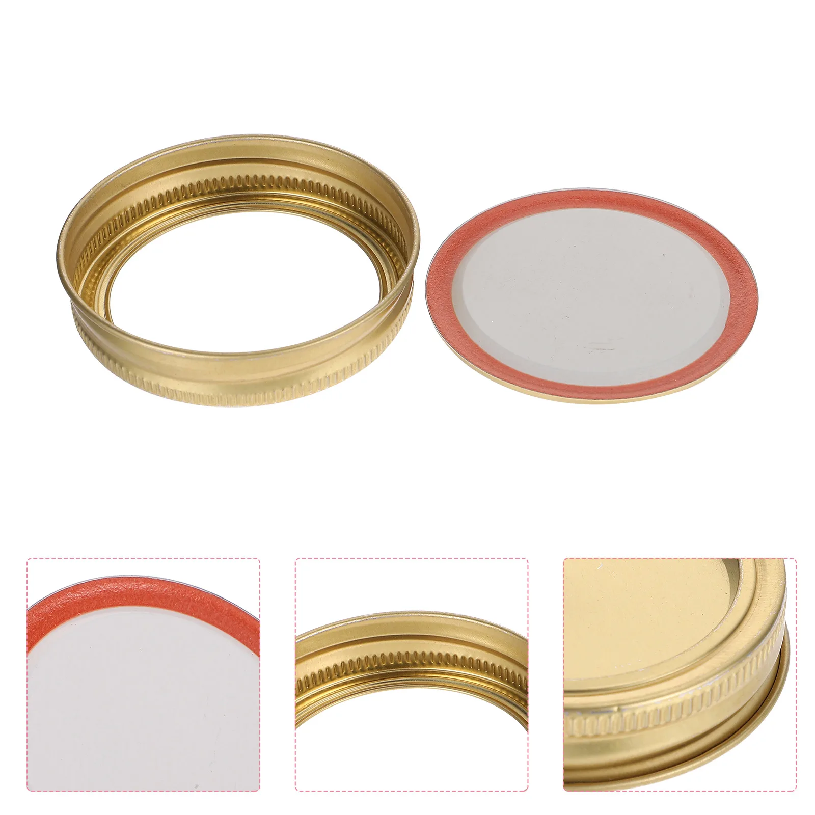 

20 Sets Metal Ring Lids Regular Mouth Jars Sealed Tinplate Leak Proof Airtight Food Grade Safe Storage Compatibility Kitchen Bar