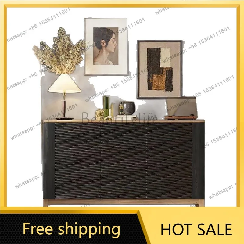 LJY Italian solid wood dining side cabinet Nordic all solid wood wall side cabinet