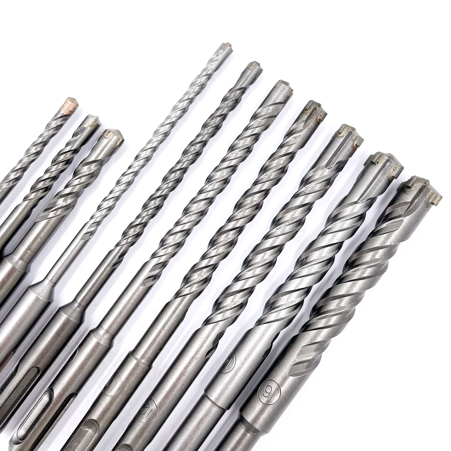 10 Pieces Carbide-Tipped SDS-Plus Rotary Hammer Drill Bit Set for Concrete，Brick,Block,Stone,Masonry