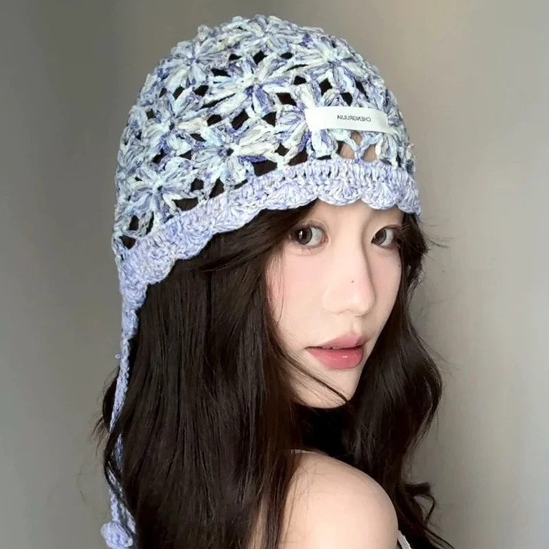 قبعات السترة النسائية الكورية اليدوية المنسوجة شرابة البوهيمي نمط الحلو لطيف المألوف تنوعا قبعات السفر الشاطئ لفتاة #2