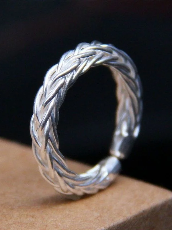 Handcrafted Braided Silver Ring 925 Unisex Open Finger Ring Design Sensation Fashion Jewelry Index Finger Ring