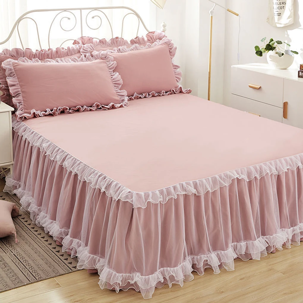 

Easy To Clean Non-Slip Mattress Cover Wide Bed Skirt Durable And Beautiful Ruffled Bed Skirt Unique As Shown