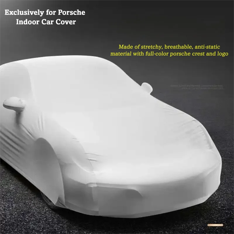 Elastic Cotton Tight Fit Porsche Car Cover for Cayenne Macan 718 Panamera 911 Indoor Car Show Dustproof Showroom Cover