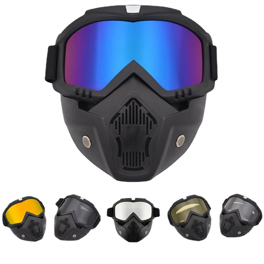 

Dust Proof Face Shield MTB Bicycle Goggle Masks PM 2.5 Pollution Cycling Full Face Mask with Anti-UV Glasses Outdoor Ski Goggles