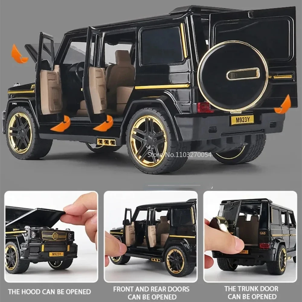 1/24 g65 Umwandlung Legierung Auto Modell Spielzeug Druckguss Metall mit Schall licht Pull-Back-Funktion Offroad-Fahrzeug Kind Geburtstags geschenk