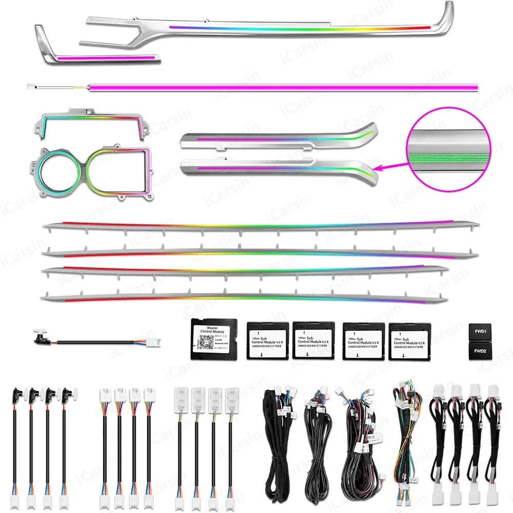 

Upgrade 256 Colors Symphony Led Car Interior Ambient Lighting for Toyota Sienna 2021-2024 Strip Decoration Accessories