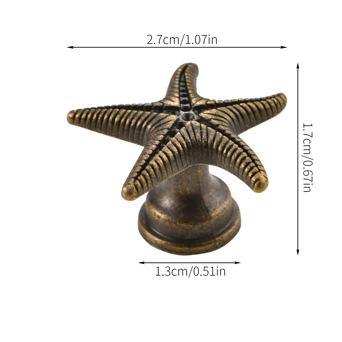 Antique Alloy Starfish Creative Handle Drawer, Single Hole, Nordic Wardrobe, Cabinet Door Handle