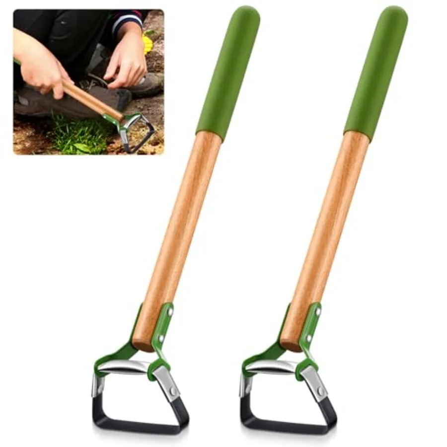 

Pcs Mini Garden Hoes for Weeding Long Stirrup Hoe Tools Scuffle Garden Tool for Lawn Yard Weeding Gardening Wood Handle