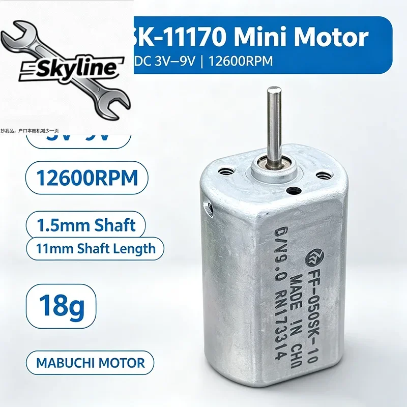 High Speed Mini Electric Motor 15mmx12mm FF-050SK-11170 D/V9.0 DC 12600RPM for DIY Car AV CD DVD Player