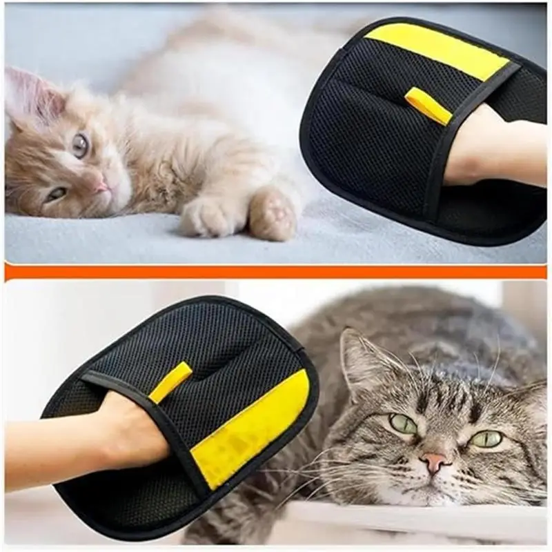 Double-Sided Fur Gloves Cat Dog Fur Magnet Gloves For Washing Deshedding Cleaning Carpets Sofas Upgrated Pet Hair Remover Glove view 4