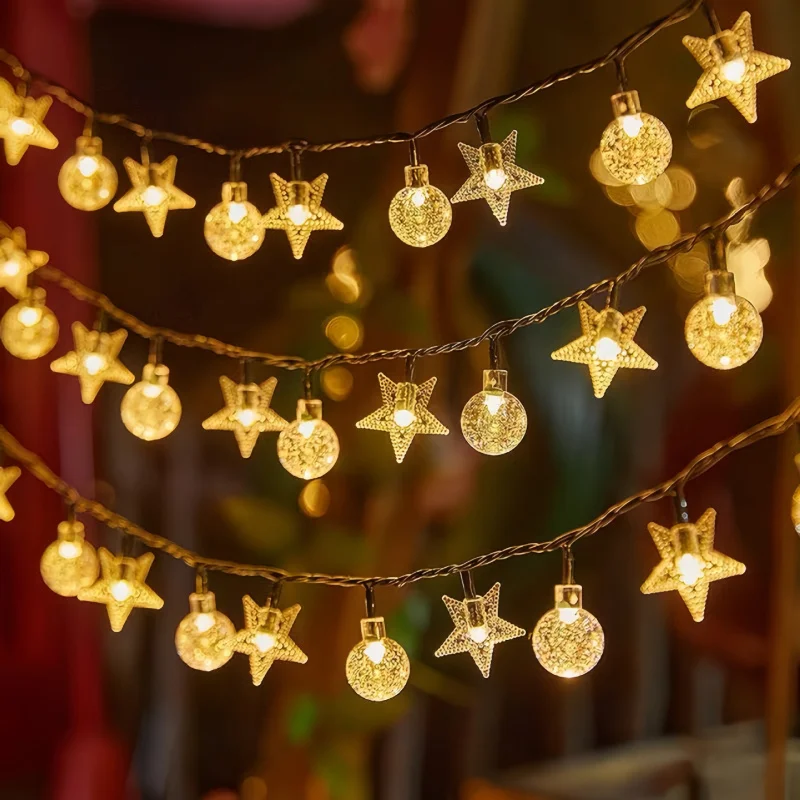 LEDDecorative String Lights Star Light Ball Light Starry Atmosphere Light String Solar Outdoor Waterproof Courtyard String