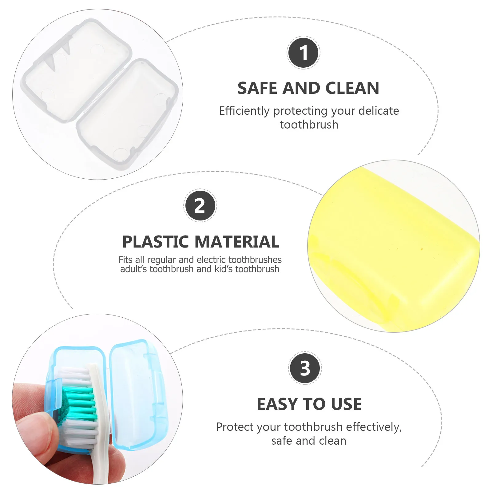 12Pcs Toothbrush Protective Cap Set Space Saving Portable Toothbrush Covers for Travel Outdoor Camping Daily Use Fits All Adult