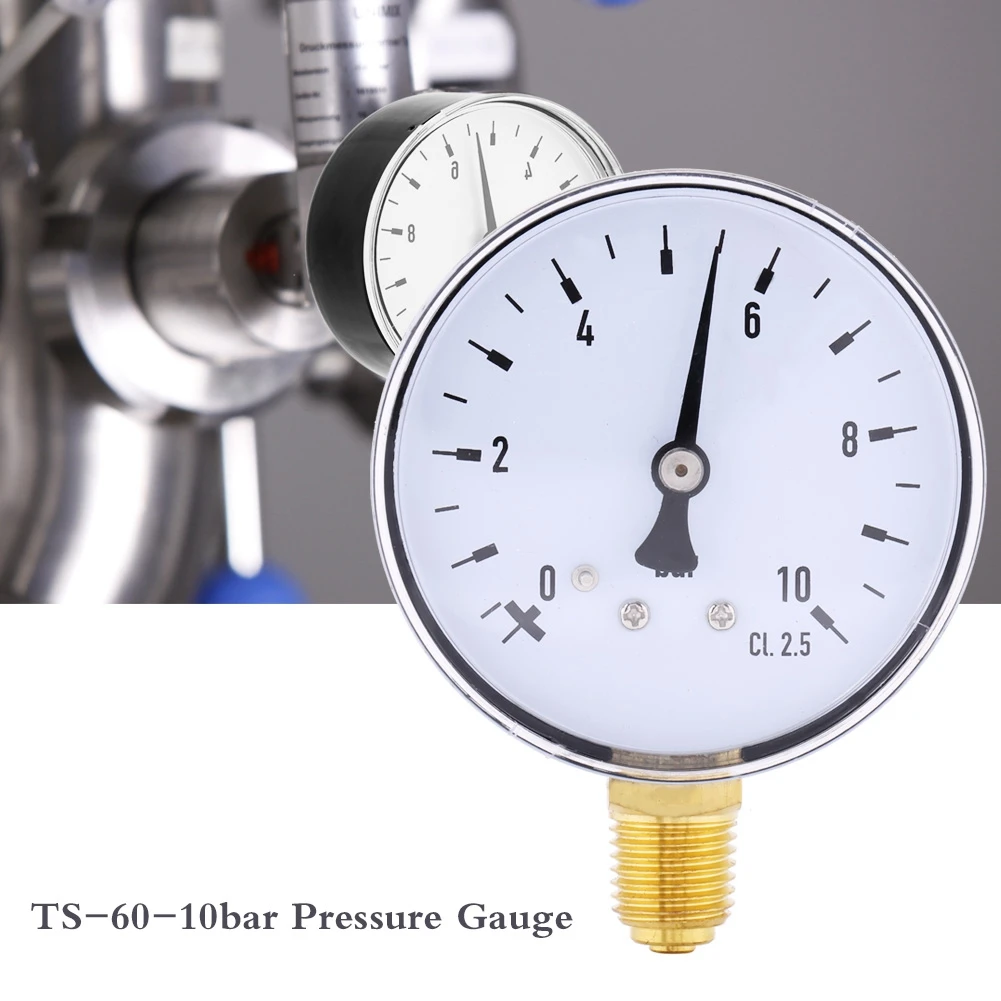 Manometer Water Pressure Gauge Air Pressure Gauge Air Oil Water Pressure Gauge 1/4 Inch NPT 0-10  Side Mount Manometer