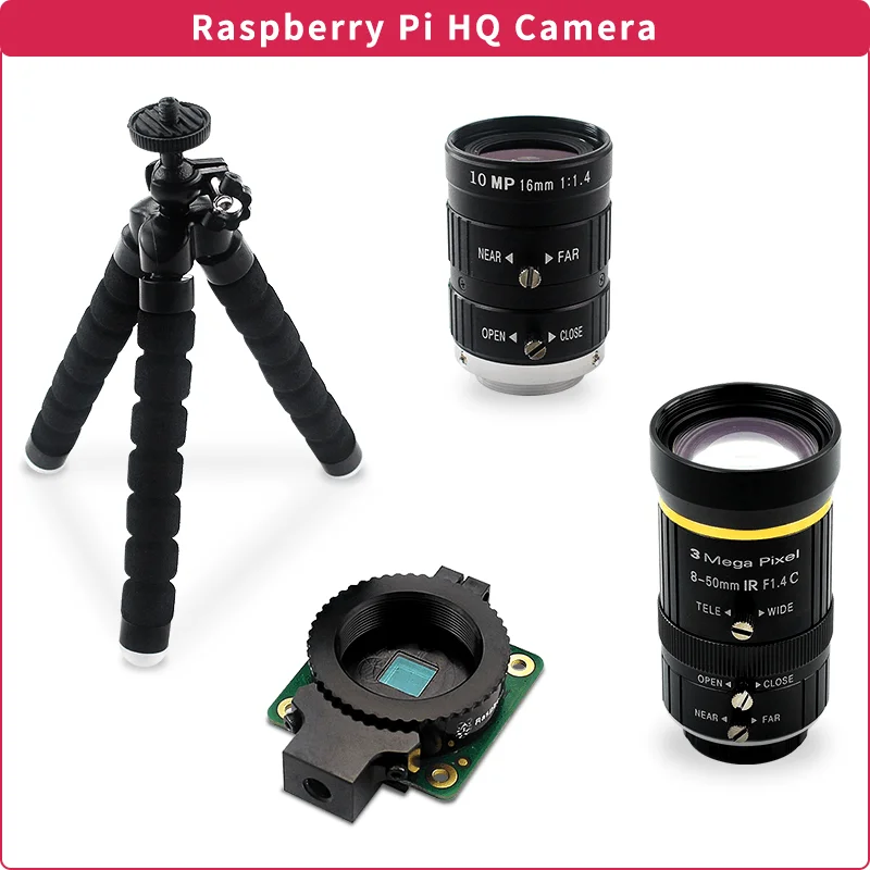 

Raspberry Pi High Quality Camera 12.3MP IMX477 Sensor Camera with Telephoto/Wide Angle/HD Zoom Telephoto Lens for Pi 4B/3B+/Zero