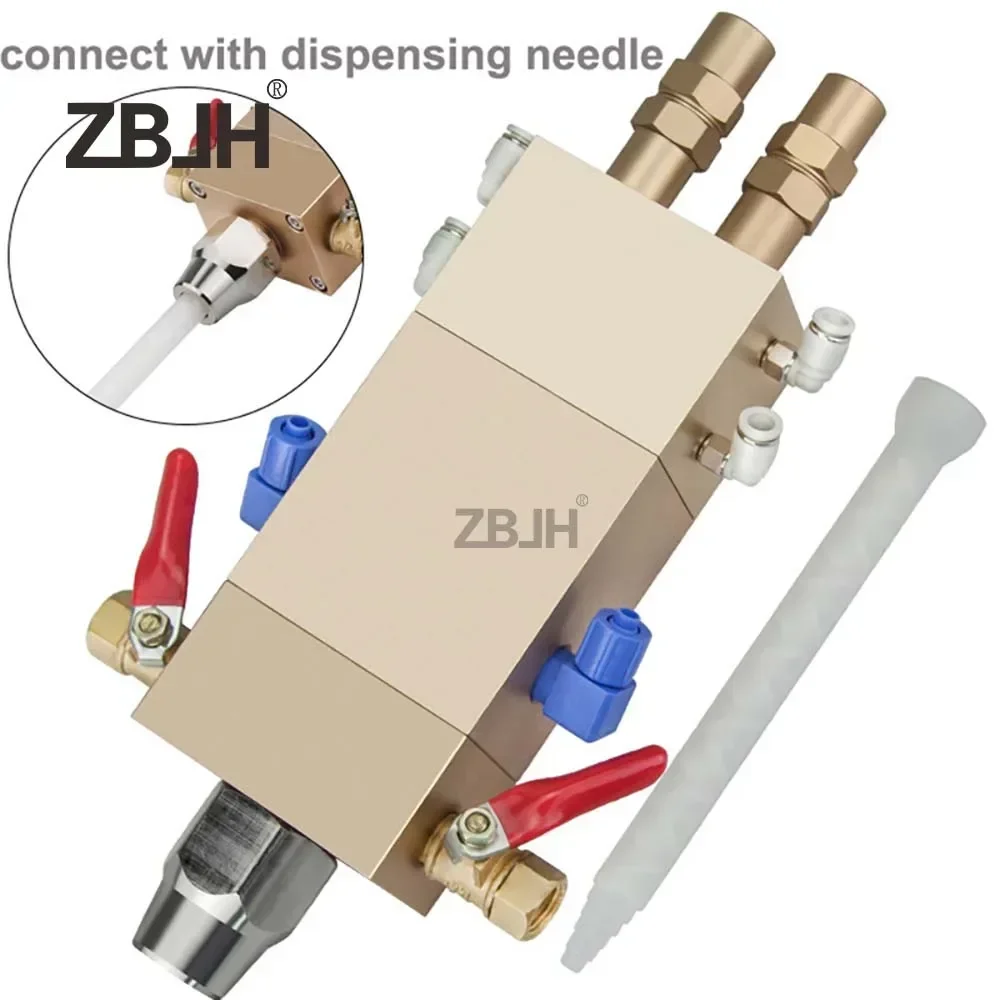 Double-acting back-suction double-liquid increased flow dispensing valve Pneumatic precision filling valve AB dispensing