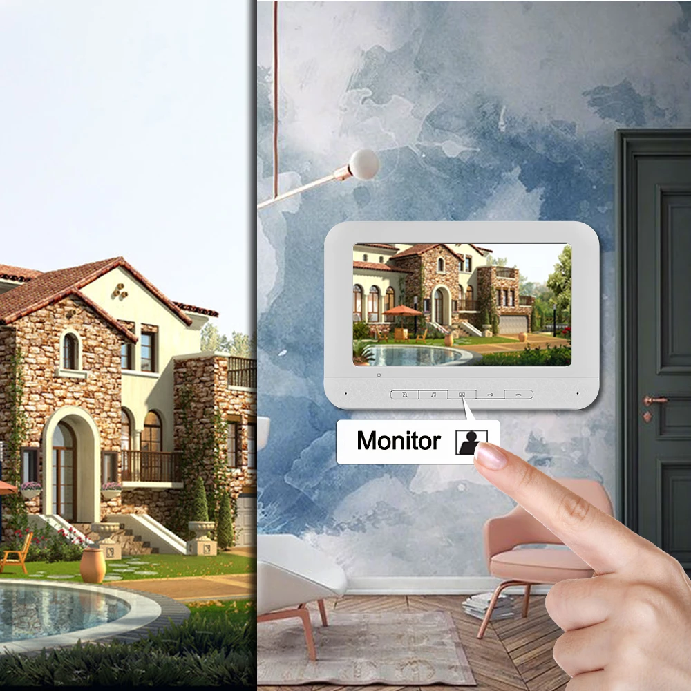 7Inch TFT Monitor  920TVL Wired Intercom Video Door Phone XSL V70h-M4 Door Access Control System