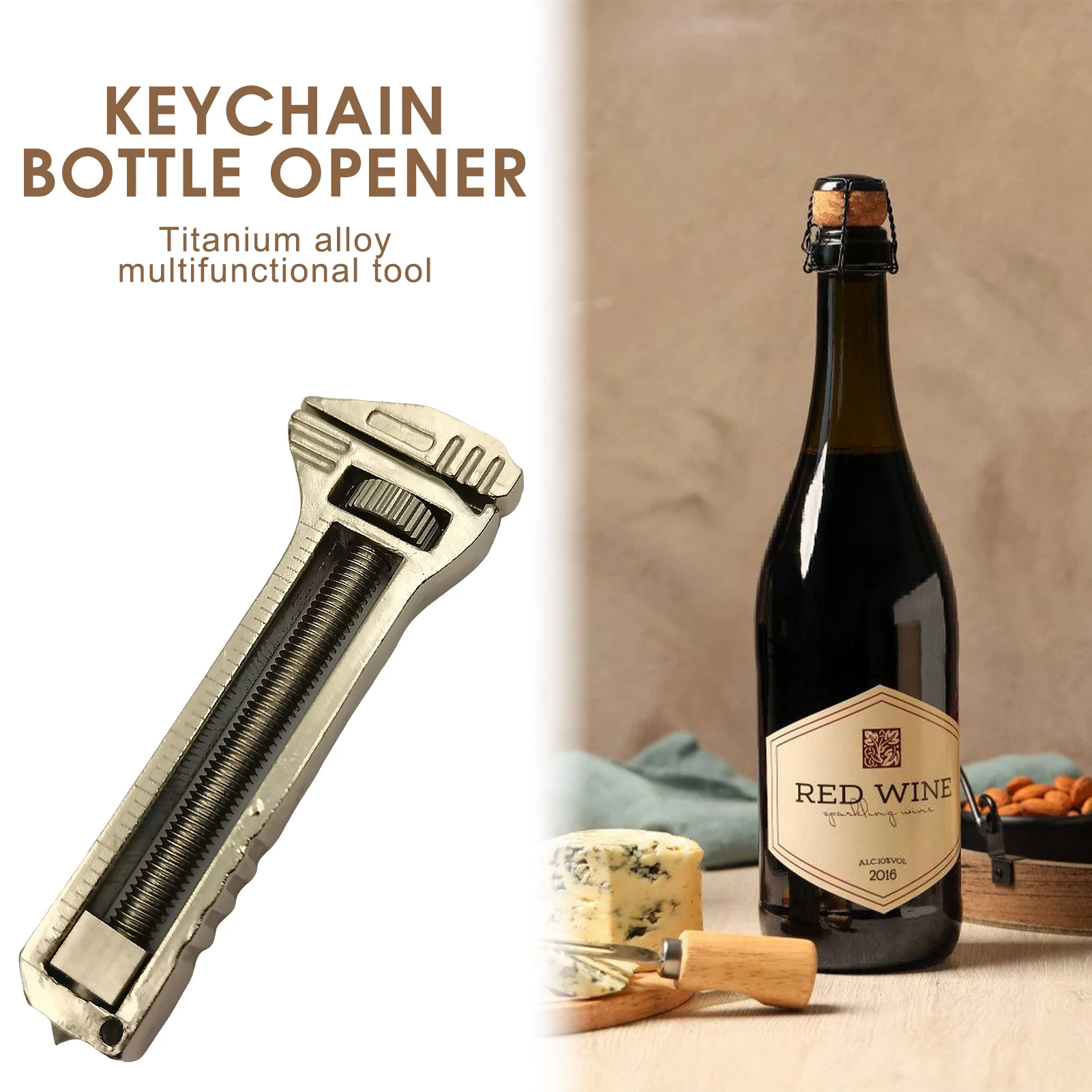 EDC Enthusiasts Keychain Wrench Outdoor Camping Tool Compact Titanium Alloy Multi-Tool Portable Mini Gear Durable