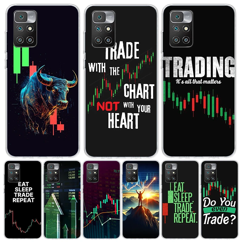 Trade Investment Forex Stock Market For Xiaomi Redmi 10 12 10A 10C 12C 9 9A 9C 9T Phone Case 8 8A 7 7A 6 6A S2 K20 K30 K40 Pro C