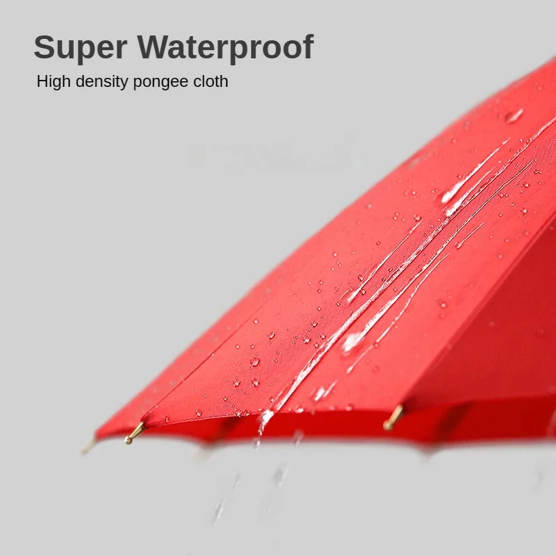 Wedding Red Umbrella Woman, Long Handle 16K Large Umbrella Windproof Strong, Big Women's Umbrellas Rain Waterproof