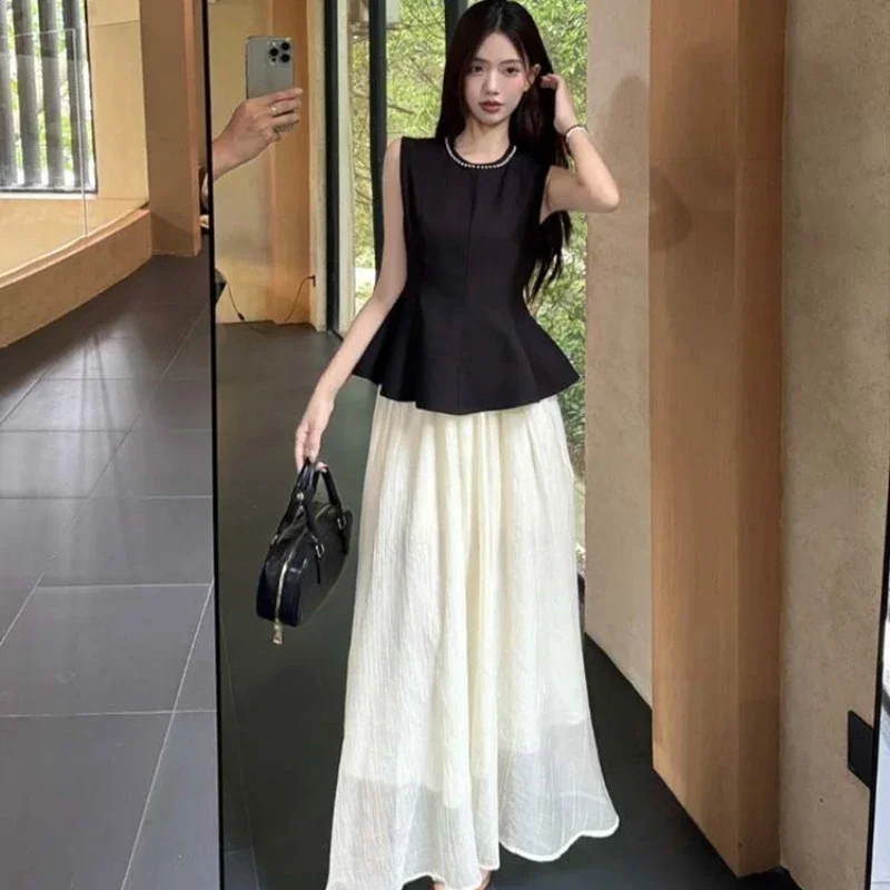 

Kawaii Female Outfits Vacation 2025 Korean Style Clothing Luxury Formal Event Co Ord New in The Same Women's Two Skirt Piece Set