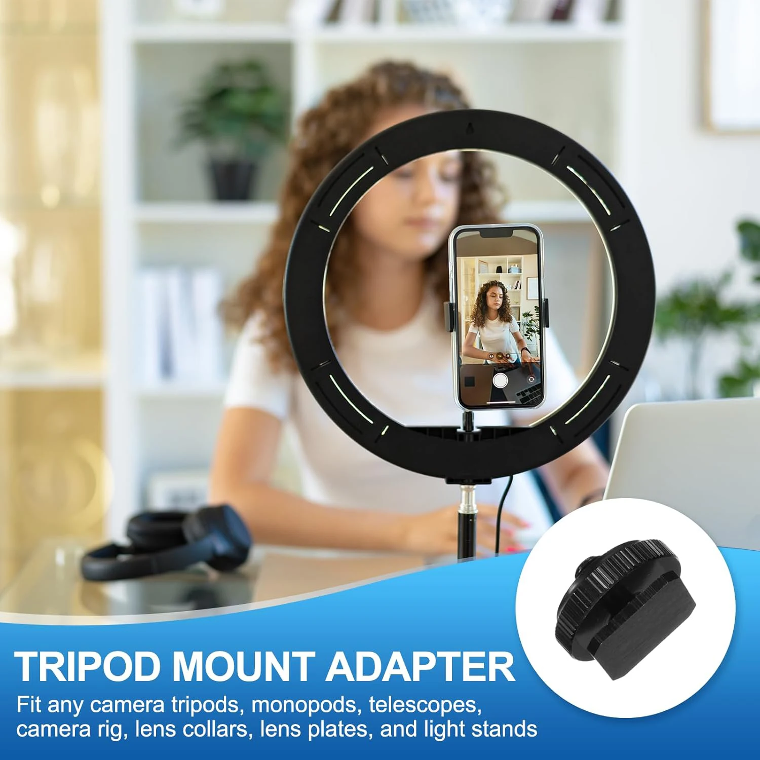 1/4" 3/8" Hot Shoe Mount Holder Dual Nut Cold Shoe Adapter Bracket For Double-Layer Camera Hot Shoe Adapter Camera Accessories