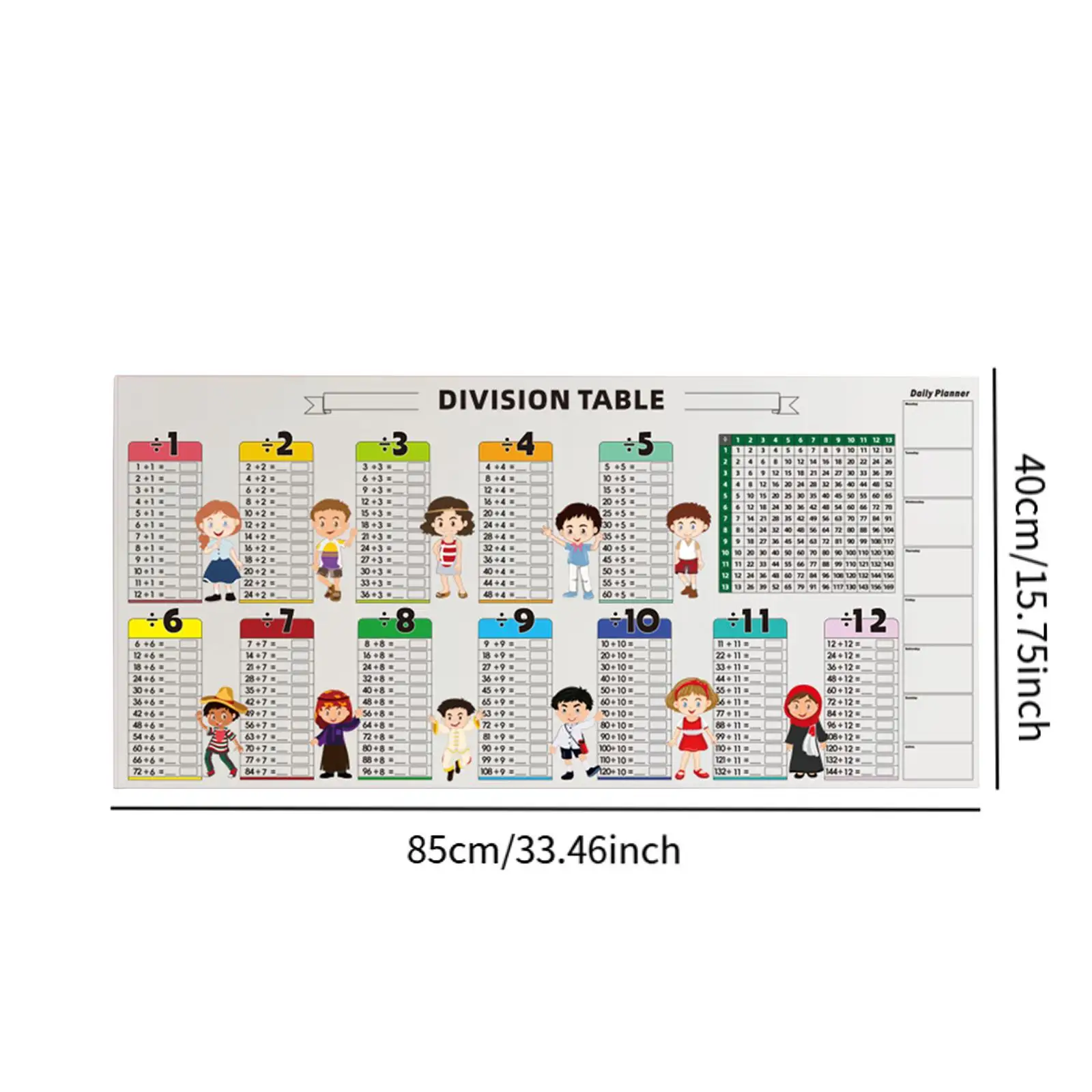 لوازم أدوات تعلم الرياضيات لأنشطة التعلم في مرحلة ما قبل المدرسة للأطفال، ملصق جدول تعليمي لعبة الرياضيات