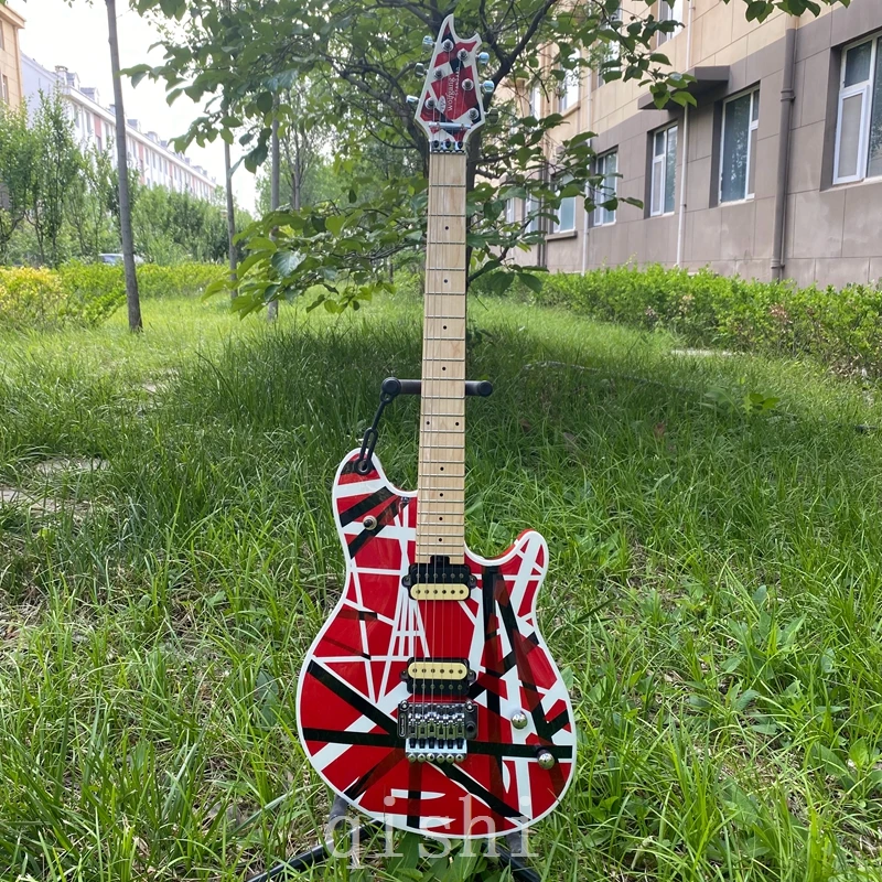 

in stock Edward Eddie Van Halen electric guitar Red Black And White Stripes Floyd Rose bridge free shipping