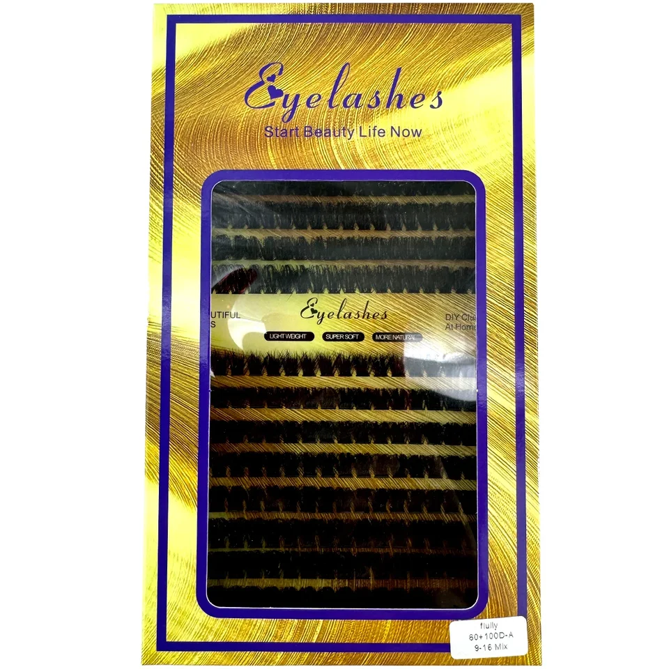 AMSDCN 15/16 Filas de Pestañas en Racimos Esponjosas, 30-100D, Gruesas, Curva D, Pestañas Individuales DIY, Extensiones de Pestañas Naturales 3