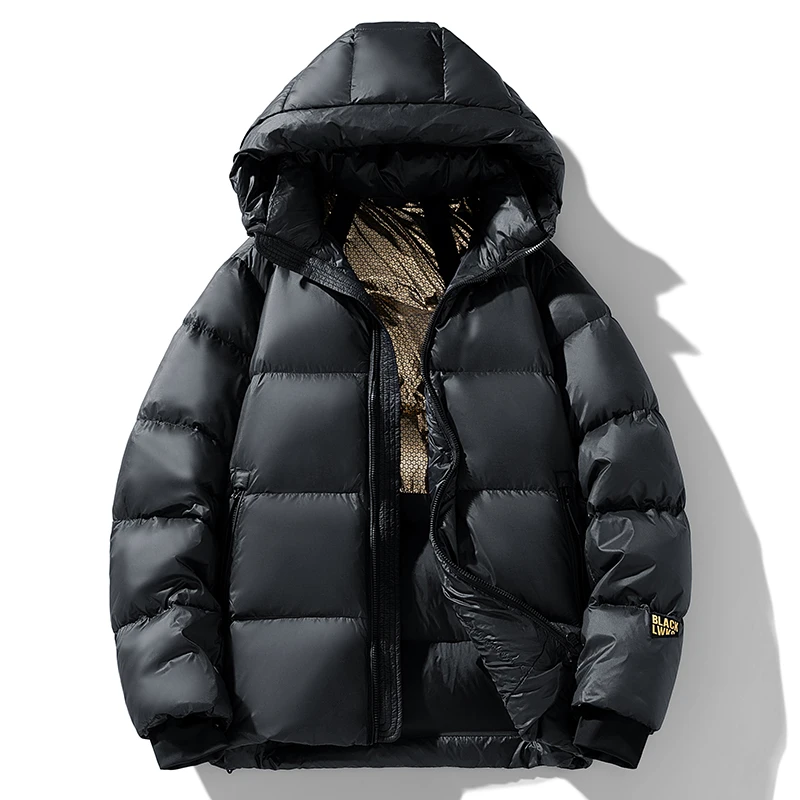 

White Goose Down Jacket Black Gold Design Fashion Versatile Winter Down Jacket 2025 New Windproof Hooded Brand Men's Clothing 5