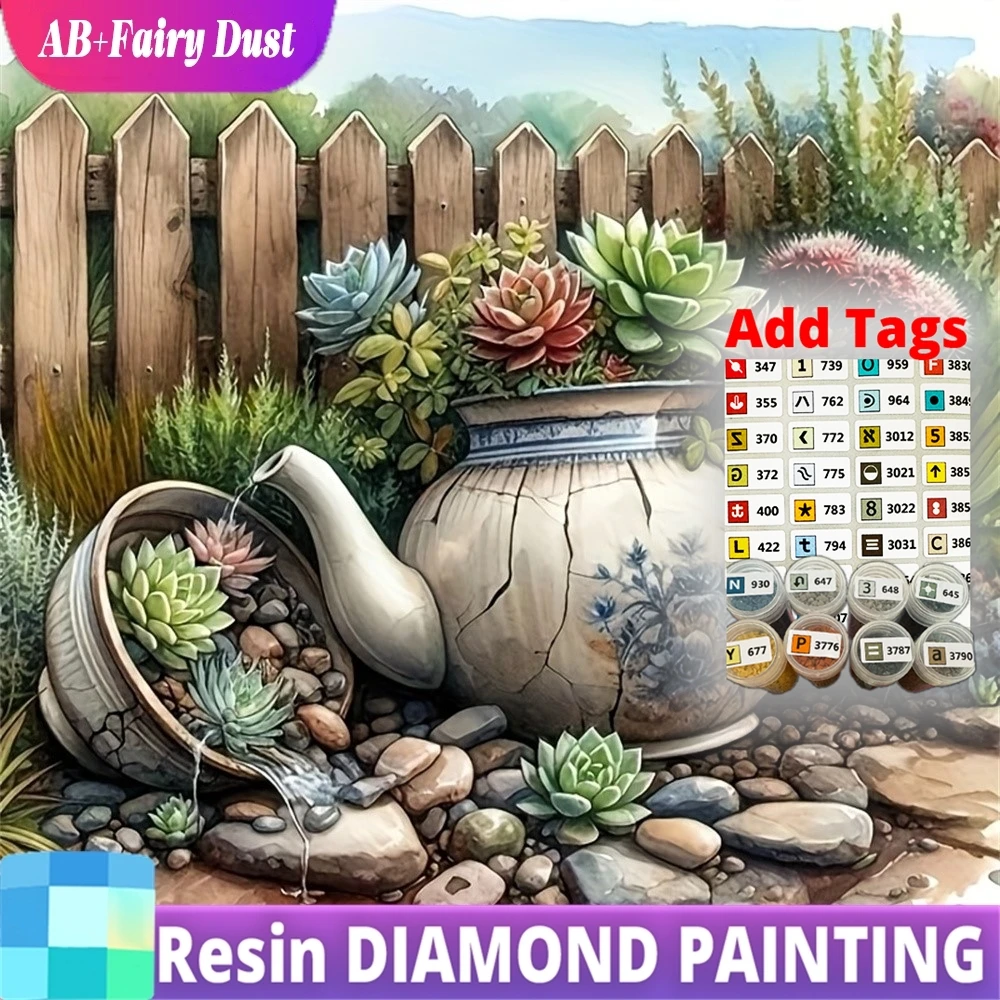

Новинка: Акриловые принадлежности для рукоделия, мозаика, алмазная вышивка, суккуленты, цветы, чайник, декор из смолы «Фееричная пыль AB Diamond», подарок ручной работы